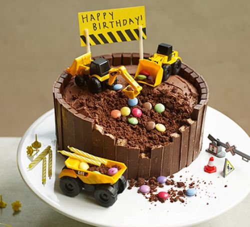 This digger birthday cake is delicious