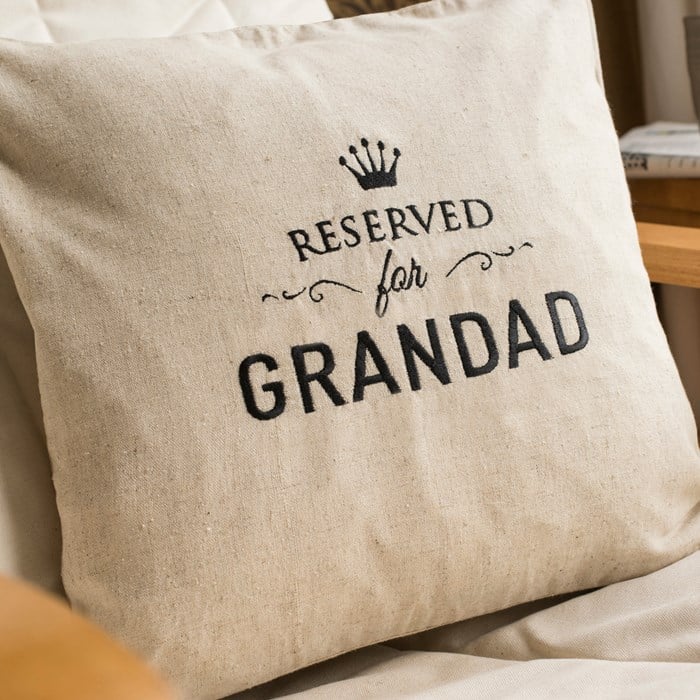 A personalised cushion for dad or grandad is perfect as a Father's Day present