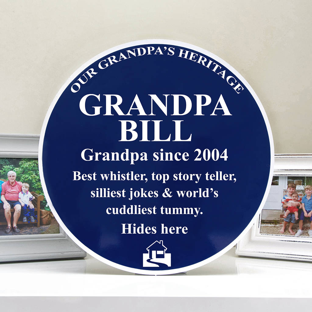 A fake blue plaque makes for a funny Father's Day gift