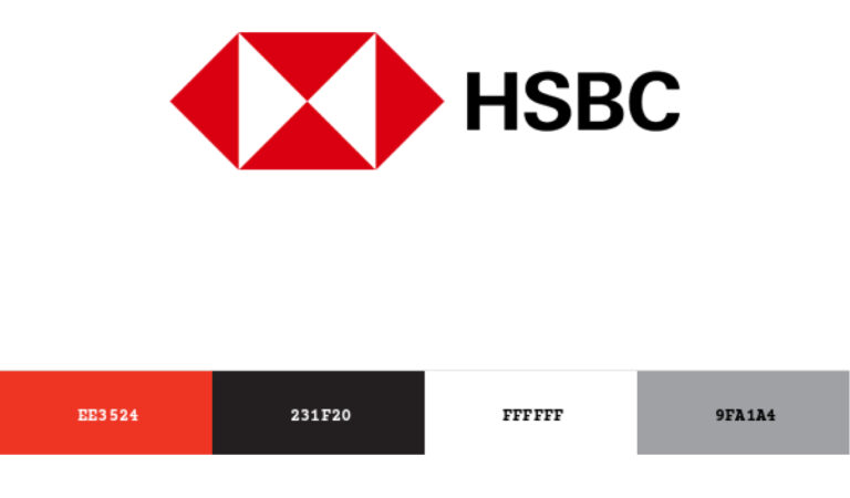HSBC colour palette. Brand building with Becky